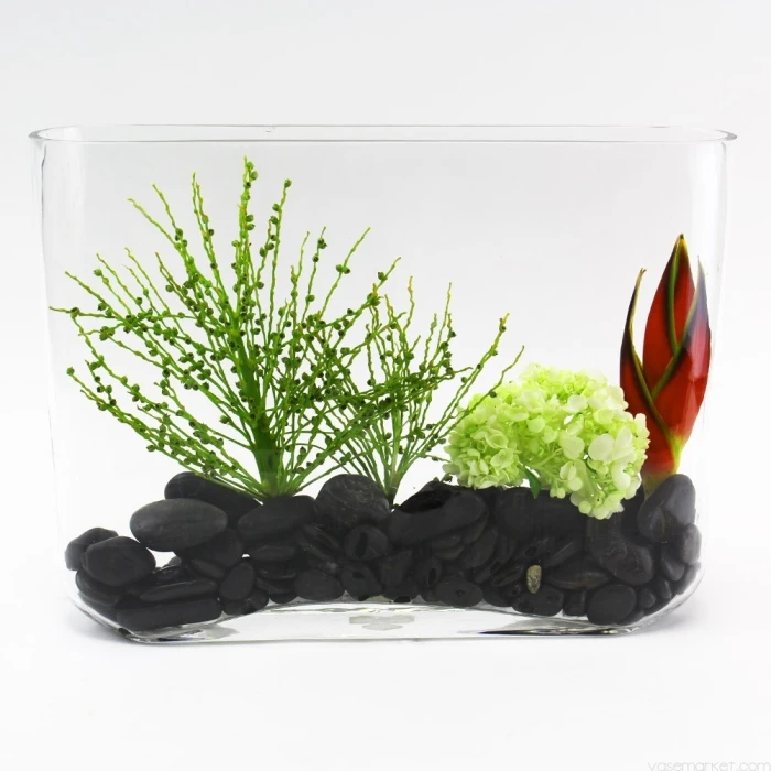 Glass Rectangle Round Edge Oval Vase, L-16"x W-3"x H-12" (Wholesale 4 PCS/Case) 5 Glass Rectangle Round Edge Oval Vase, L-16"x W-3"x H-12" (Wholesale 4 PCS/Case) - Image 5