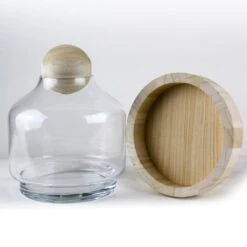 Glass Terrarium Vase With Wood Base And Stopper, H-10" D-7" (Wholesale 6 PCS/Case) 10 Glass Terrarium Vase With Wood Base And Stopper, H-10" D-7" (Wholesale 6 PCS/Case) -Home Decoration Discount gcu201 2