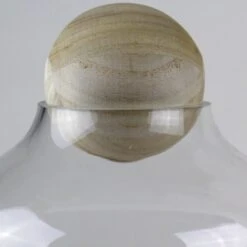 Glass Terrarium Vase With Wood Base And Stopper, H-10" D-7" (Wholesale 6 PCS/Case) 9 Glass Terrarium Vase With Wood Base And Stopper, H-10" D-7" (Wholesale 6 PCS/Case) -Home Decoration Discount gcu201 3