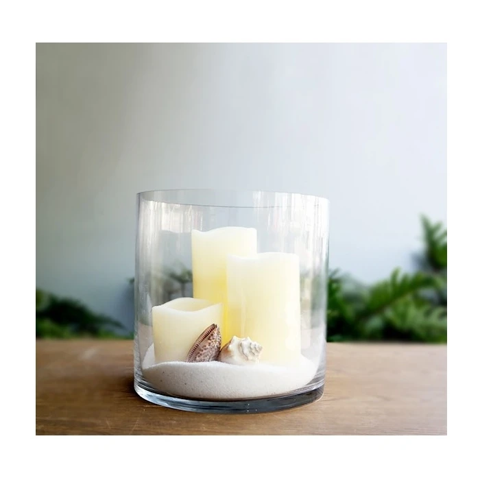 Glass Cylinder Vase, H-8" D-8" (Wholesale 4 PCS/Case) 4 Glass Cylinder Vase, H-8" D-8" (Wholesale 4 PCS/Case) - Image 4