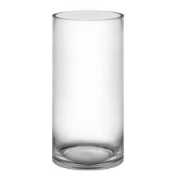 Glass Cylinder Vase, H-16" D-8" (Wholesale 4 PCS/Case)