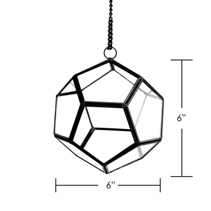 Hanging Geometric Pentahedron Terrarium, H-6" D-6" (Wholesale 6 PCS/Case) 2 Hanging Geometric Pentahedron Terrarium, H-6" D-6" (Wholesale 6 PCS/Case) - Image 2