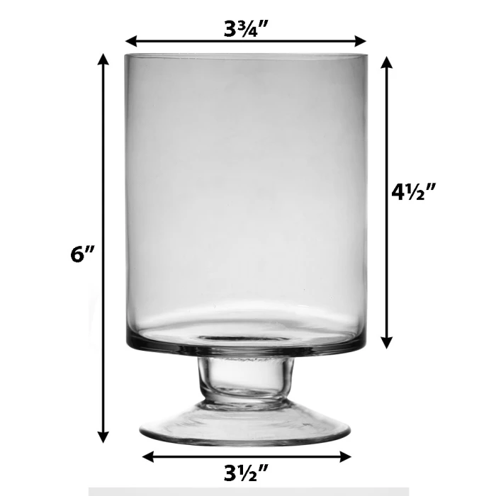 Glass Short Stem Candle Holder, H-6" D-3.75" (Wholesale 12 PCS/Case) 2 Glass Short Stem Candle Holder, H-6" D-3.75" (Wholesale 12 PCS/Case) - Image 2