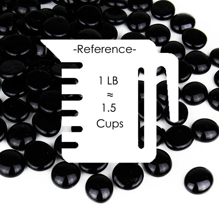 Black Glass Flat Gemstone Vase Filler, 3/4" (Wholesale 28 LBS/Case) 2 Black Glass Flat Gemstone Vase Filler, 3/4" (Wholesale 28 LBS/Case) - Image 2