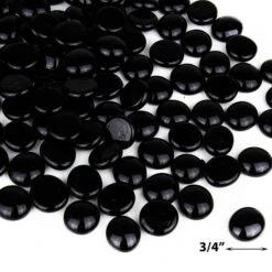 Black Glass Flat Gemstone Vase Filler, 3/4" (Wholesale 28 LBS/Case) 7 Black Glass Flat Gemstone Vase Filler, 3/4" (Wholesale 28 LBS/Case) -Home Decoration Discount ggm001bk size