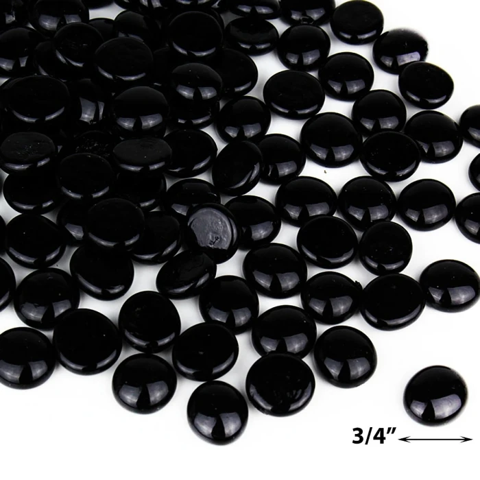 Black Glass Flat Gemstone Vase Filler, 3/4" (Wholesale 28 LBS/Case) 3 Black Glass Flat Gemstone Vase Filler, 3/4" (Wholesale 28 LBS/Case) - Image 3