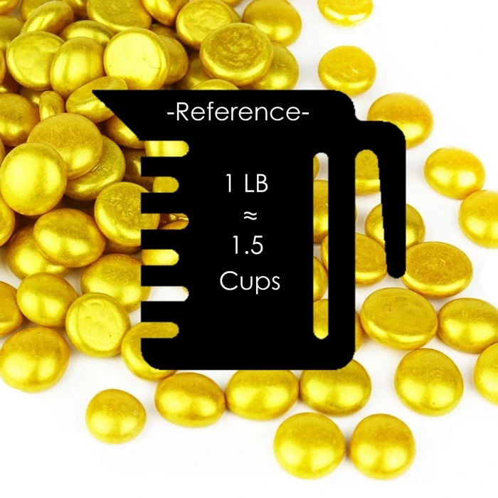 Gold Glass Flat Gemstone Vase Filler, 3/4" (Wholesale 28 LBS/Case) 2 Gold Glass Flat Gemstone Vase Filler, 3/4" (Wholesale 28 LBS/Case) - Image 2