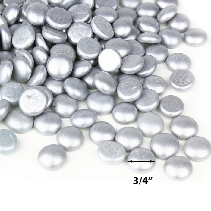 Silver Glass Flat Gemstone Vase Filler, 3/4" (Wholesale 28 LBS/Case) 3 Silver Glass Flat Gemstone Vase Filler, 3/4" (Wholesale 28 LBS/Case) - Image 3