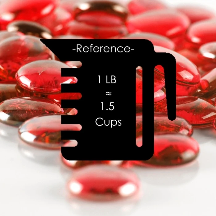 Large Red Glass Flat Gemstone Vase Filler, 1.25" (Wholesale 28 LBS/Case) 2 Large Red Glass Flat Gemstone Vase Filler, 1.25" (Wholesale 28 LBS/Case) - Image 2