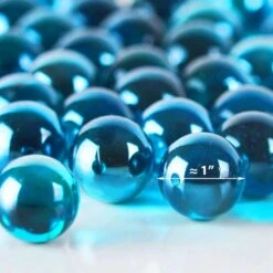 Large Light Blue Glass Gem Round Marbles Vase Filler, 1" (Wholesale 28 LBS/Case) 5 Large Light Blue Glass Gem Round Marbles Vase Filler, 1" (Wholesale 28 LBS/Case) -Home Decoration Discount ggm003lb.2000 size