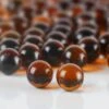 Light Amber Glass Gem Round Marbles Vase Filler, 1/2" (Wholesale 28 LBS/Case)