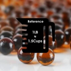 Light Amber Glass Gem Round Marbles Vase Filler, 1/2" (Wholesale 28 LBS/Case) -Home Decoration Discount ggm004la dim