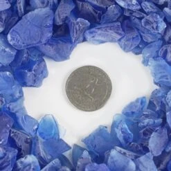 Frosted Blue Crushed Sea Glass Vase Filler, 1.5 Cups/LB (Wholesale 28 LBS/Case) -Home Decoration Discount ggm005fb.dim .2000 1