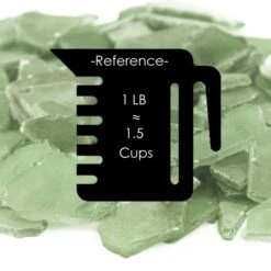 Frosted Green Flat Sea Glass Vase Filler, 1.5 Cups/LB (Wholesale 20 LBS/Case) -Home Decoration Discount ggm007g cup
