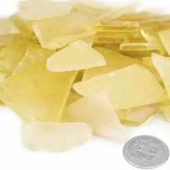 Frosted Light Yellow Flat Sea Glass Vase Filler, 1.5 Cups/LB (Wholesale 20 LBS/Case) -Home Decoration Discount ggm007ly coin 1