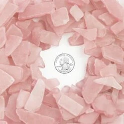 Frosted Clear Pink Sea Glass Vase Filler, 1.5 Cups/LB (Wholesale 20 LBS/Case) -Home Decoration Discount ggm007p coin