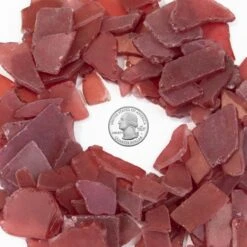 Frosted Red Flat Sea Glass Vase Filler, 1.5 Cups/LB (Wholesale 20 LBS/Case) -Home Decoration Discount ggm007r coin