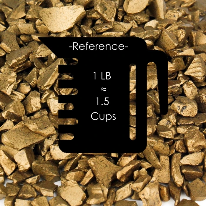 Gold Crushed Glass Gravel Vase Filler, Approx. 42 Cups/LB (Wholesale 28 LBS/Case) 2 Gold Crushed Glass Gravel Vase Filler, Approx. 42 Cups/LB (Wholesale 28 LBS/Case) - Image 2
