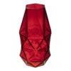 Red Glass Geometric Flower Vase, H-8" W-4.25" (Wholesale 12 PCS/Case)