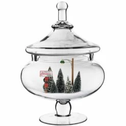 Case Of 4 - Glass Candy Buffet Apothecary Jar, H-15" D-7" -Home Decoration Discount glass apothecary jars christmas gaj109 1