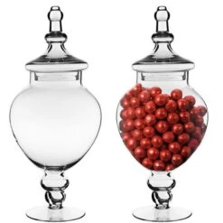 Case Of 4 - Glass Candy Buffet Apothecary Jar, H-14.5" D-3" -Home Decoration Discount glass apothecary jars gaj115 decor 1