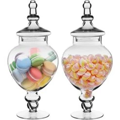 Case Of 4 - Glass Candy Buffet Apothecary Jar, H-14.5" D-3"