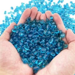 28 Lbs Aquarium Glass Tumbled Light Blue Gravels For Fish Tank Vase Fillers And Landscaping -Home Decoration Discount glass aquarium gravel beads ggm008lb 5