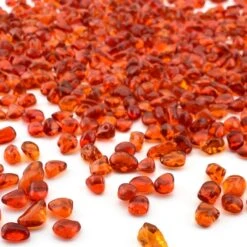 28 Lbs Aquarium Glass Tumbled Red Orange Gravels For Fish Tank Vase Fillers And Landscaping