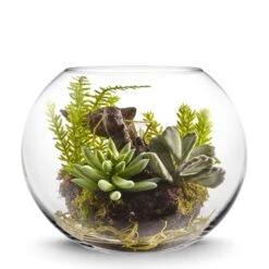 Glass Bubble Bowl, H-10" W-12" (Wholesale 2 PCS/Case) -Home Decoration Discount glass bubble bowls gbb105 dec