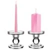 Bubble Glass Dual Use Pillar Taper Candle Holder, H-3.75" W-3.25" (Wholesale 24 PCS/Case)