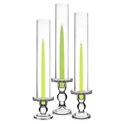24 Sets Of 3 (72 Holders) - Glass Candle Holder Set Of 3 (D-3" H-3.5" | 4.5" | 5.5")