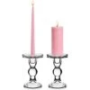 Bubble Glass Dual Use Pillar Taper Candle Holder, H-5.5" W-3.25" (Wholesale 24 PCS/Case)