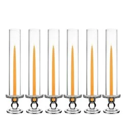 24 Sets Glass Candle Holder H-3.75" With 14" Glass Tubes (Pack Of 48 Pcs)