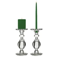 Baluster Glass Dual Use Pillar Taper Candle Holder, H-7.5" W-4.5" (Wholesale 6 PCS/Case) -Home Decoration Discount glass candle holder gch206 10 2p