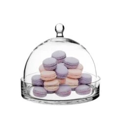 Glass Bell Dome Cloche With Glass Tray Base, H-7.5" D-8" (Wholesale 4 PCS/Case) 10 Glass Bell Dome Cloche With Glass Tray Base, H-7.5" D-8" (Wholesale 4 PCS/Case) -Home Decoration Discount glass cloche bell terrarium with tray gcl108