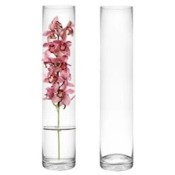 Glass Cylinder Vase, H-20" D-4" (Wholesale 6 PCS/Case)