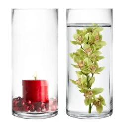 Glass Cylinder Vase, H-9" D-4" (Wholesale 12 PCS/Case) -Home Decoration Discount glass cylinder vases gcy010 09