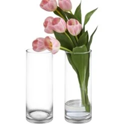 Case Of 6 - Glass Cylinder Vase, H-14" D-5"