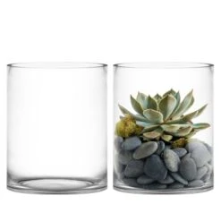 Glass Cylinder Vase, H-12" D-10" (Wholesale 2 PCS/Case)