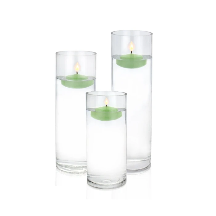Glass Cylinder Vase Set Of 3. H-9", 12", 14" D-4" (Pack Of 12 Sets - 36 Pcs) 3 Glass Cylinder Vase Set Of 3. H-9", 12", 14" D-4" (Pack Of 12 Sets - 36 Pcs) - Image 3