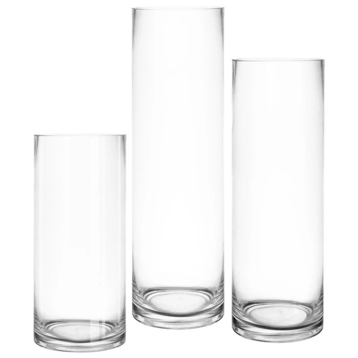 Glass Cylinder Vase Set Of 3. H-9", 12", 14" D-4" (Pack Of 12 Sets - 36 Pcs) 9 Glass Cylinder Vase Set Of 3. H-9", 12", 14" D-4" (Pack Of 12 Sets - 36 Pcs) - Image 9
