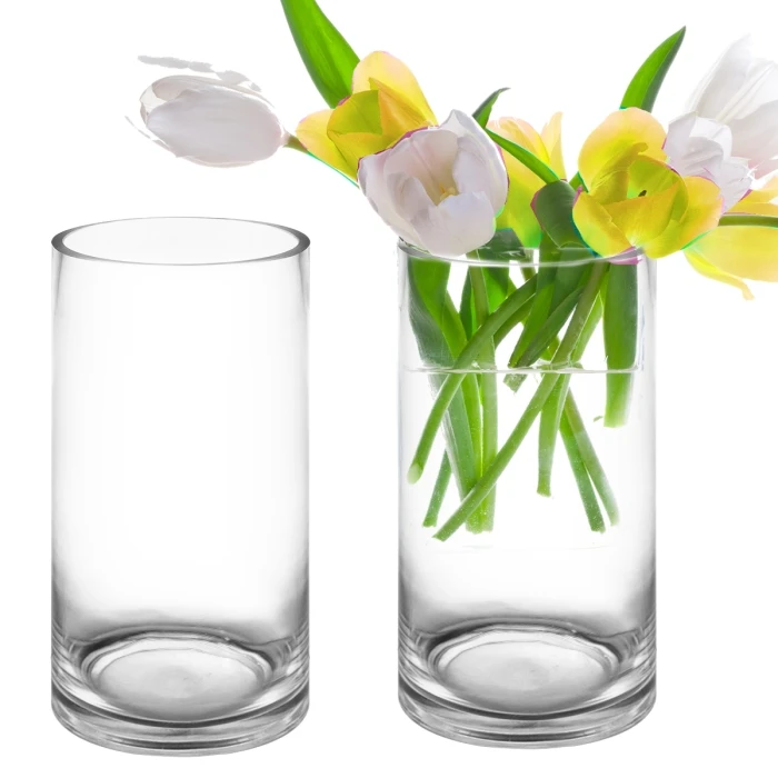 Glass Cylinder Vase, H-10" D-5" (Wholesale 6 PCS/Case) 6 Glass Cylinder Vase, H-10" D-5" (Wholesale 6 PCS/Case) - Image 6