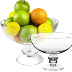 Glass Footed Compote Vase Bowl, H-4.5"/6"/8"/8.5" (Wholesale 4 PCS/Case) -Home Decoration Discount glass footed compote bowl vase gcp111 112