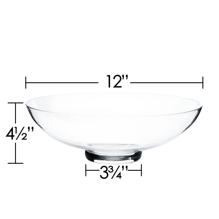 Glass Footed Decorative Bowl, H-4.5" D-12" (Wholesale 3 PCS/Case) 2 Glass Footed Decorative Bowl, H-4.5" D-12" (Wholesale 3 PCS/Case) - Image 2