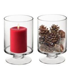 Glass Short Stem Candle Holder, H-6" D-3.75" (Wholesale 12 PCS/Case) 8 Glass Short Stem Candle Holder, H-6" D-3.75" (Wholesale 12 PCS/Case) -Home Decoration Discount glass hurricane candle holders gfc106 2 christmas 1