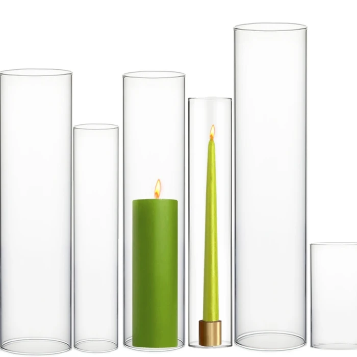 Glass Hurricane Candle Holder Shade Chimney Tube. D-2", 2.5", 3", 4", 4.75", 6" (Wholesale 24 PCS/Case) 1 Glass Hurricane Candle Holder Shade Chimney Tube. D-2", 2.5", 3", 4", 4.75", 6" (Wholesale 24 PCS/Case)