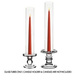 Case Of 24 - Glass Hurricane Candle Holder Shade Chimney Tube, H-14" D-2.5"