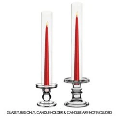 Case Of 24 - Glass Hurricane Candle Holder Shade Chimney Tube, H-14" D-2"