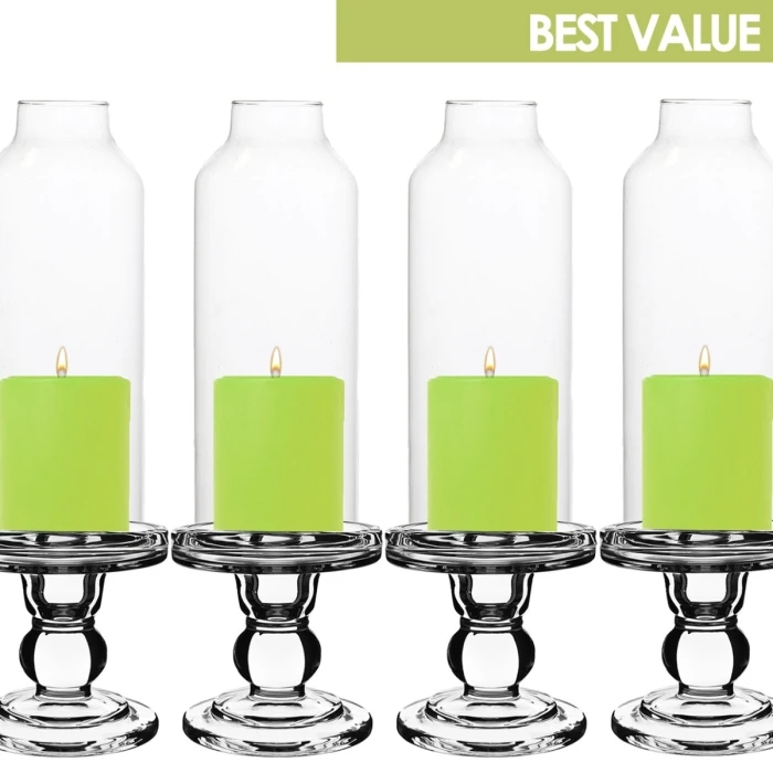 24 Sets Glass Candle Holder H-3.75" With 8" Candle Milk Bottle Chimney Tubes (48 Pcs) 1 24 Sets Glass Candle Holder H-3.75" With 8" Candle Milk Bottle Chimney Tubes (48 Pcs)
