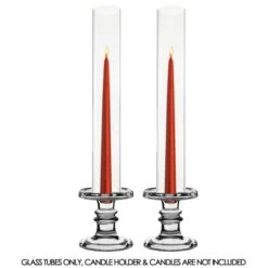Case Of 24 - Glass Hurricane Candle Holder Shade Chimney Tube, H-18" D-2.5"